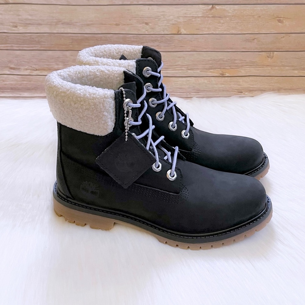 Timberland Women’s Premium 6 Inch Waterproof Black Boots - Picture 1 of 7